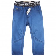 JOHN GALLIANO Baby Boys Blue Jeans & 'Gazette' Print Bag