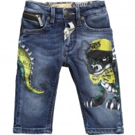JOHN GALLIANO Baby Boys Denim Dinosaur Jeans