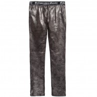 JOHN GALLIANO Metallic Silver & Black Jersey Trousers