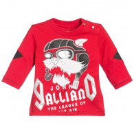 JOHN GALLIANO Baby Boys Red Pilot T-Shirt
