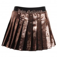 JOHN GALLIANO Girls Bronze Sequin Pleated Skirt