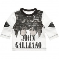 JOHN GALLIANO Baby Boys White Gazette T-Shirt