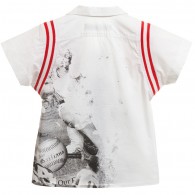 JOHN GALLIANO Boys White Cotton Shirt with Baseball Print