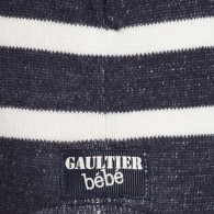 JUNIOR GAULTIER Baby Boys Blue & Ivory Stripe Fleece Hat