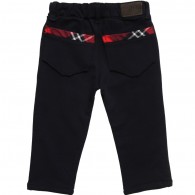 JUNIOR GAULTIER Baby Boys Navy Blue Cotton Jersey Trousers