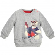JUNIOR GAULTIER Baby Boys Grey Padded Sweater with Teddy Print