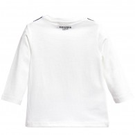 JUNIOR GAULTIER Boys Ivory T-Shirt with Tie Print