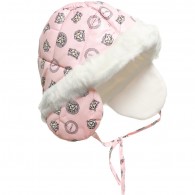 KENZO Baby Girls Pink Padded Earflap Hat