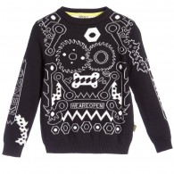 KENZO Boys Black 'Monsters' Mechanical Print Sweater