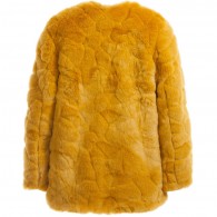 KENZO Girls 'Spray Collage' Synthetic Fur Coat