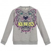 KENZO Girls Grey Tiger Sweatshirt