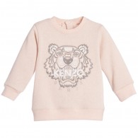 KENZO Girls Pink Shimmer Tiger Sweatshirt