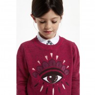 KENZO Girls Pink Marl Eye Sweatshirt