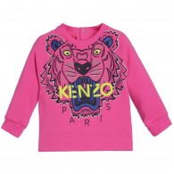 KENZO Girls Bright Pink Tiger Sweatshirt