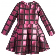 KENZO Pink Metallic Neon Check Dress