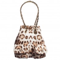 ROBERTO CAVALLI Brown Leopard Small Quilted Handbag (18cm)