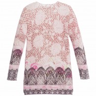 MISS BLUMARINE Lace Printed Knitted Sweater Dress