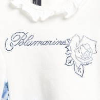 MISS BLUMARINE Baby Girls White Dress with Diamante Rose