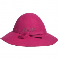 MISS BLUMARINE Girls Fuchsia Pink Wide Brim Hat