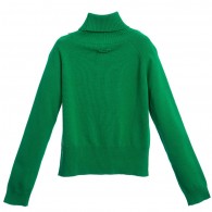 MISS BLUMARINE Girls Bright Green Knitted Polo Neck Sweater