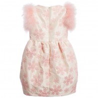 MISS BLUMARINE Pink & Ivory 'Snowflake' Brocade Dress
