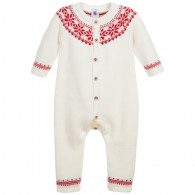 PETIT BATEAU Baby Ivory Wool & Cotton Knitted Babygrow