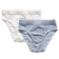 PETIT BATEAU Boys White & Blue Cotton Pants (2 Pack)