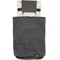 PETIT BATEAU Navy Blue and White Striped Baby Foot Muff