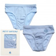 PETIT BATEAU Boys Blue Cotton Jersey Pants (Pack of 2)
