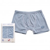PETIT BATEAU Boys Blue Milleraies Stripe Cotton Boxer Shorts