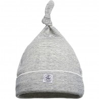 PETIT BATEAU Navy Blue Striped Wool Jersey Baby Hat