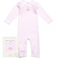 PETIT BATEAU Baby Girls Pink Milleraies Stripes Babygrow