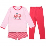 PETIT BATEAU Girls Pink Pyjamas with Shorts & Trousers