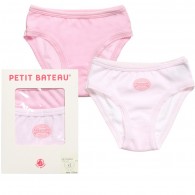 PETIT BATEAU Girls Pink Cotton Jersey Knickers (Pack of 2)