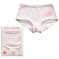 PETIT BATEAU Girls Pink Milleraies Stripe Cotton Shorty Pants
