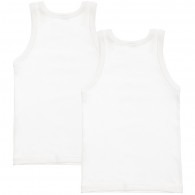 PETIT BATEAU Boys White Vest 2 Pack