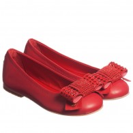 MISS BLUMARINE Girls Red Leather Shoes