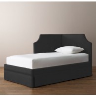 RH-Rylan Upholstered Corner Bed-Belgian Linen
