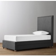 Sydney Upholstered Bed With Trundle- Perennials Textured Linen Weave