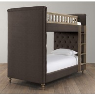 Chesterfield Upholstered Bunk Bed- Belgian Linen