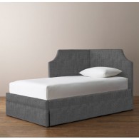 RH-Rylan Upholstered Corner Bed-Perennials Textured Linen Solid