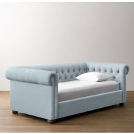 Chesterfield Upholstered Daybed-Belgian Linen