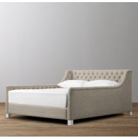 Devyn Tufted Upholstered bed  - Washed Belgian Linen  - Dove