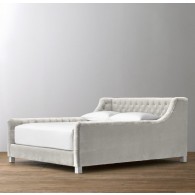 Devyn Tufted Velvet Bed-White