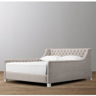 Devyn Tufted Upholstered bed  - Brushed Belgian Linen Cotton   - Natural