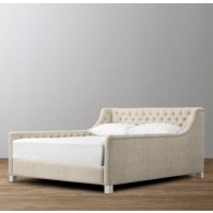 RH- Devyn Tufted Upholstered bed  -  Perennials Textured Linen Weave 