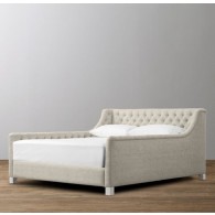 Devyn Tufted Upholstered bed  -  Perennials Textured Linen Weave - Sand