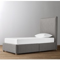 Sydney Upholstered Storage Bed-Brushed Belgian Linen Cotton