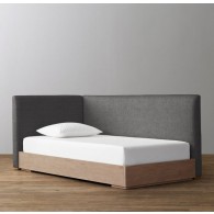 Parker Upholstered Corner Bed With Platform-Washed Belgian Linen