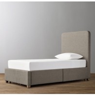 RH-Parker Upholstered Storage Bed- Army Duck